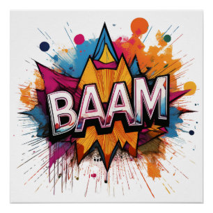 Poster Bam Comic Sound Effet - Gras et Jouer Pop Art