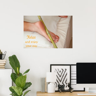 Poster Bamboo Massage On Bottom of foot