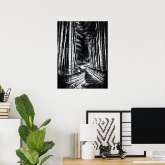 Poster Bamboo Path at Night – Yin | Japanese Zen Wall Art