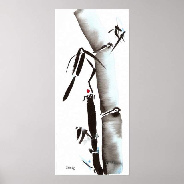 Poster Bambou bleu minuit (Devant)