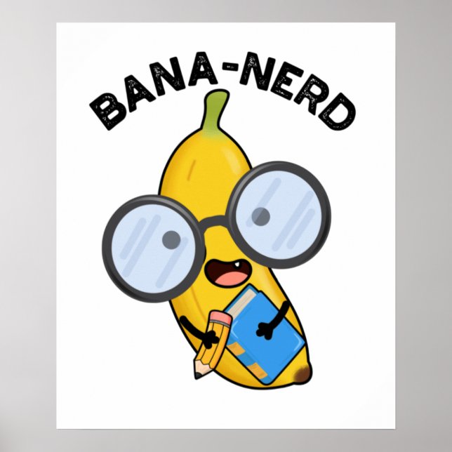 Poster Bana nerd Fruit Funny Pun Nerd (Devant)