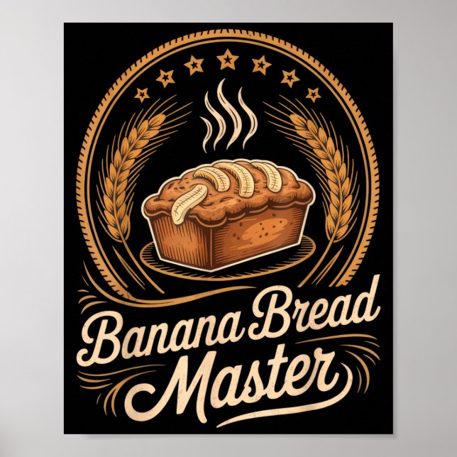 Poster Banana Bread Master Baker Chef Humor Fall Baking L (Devant)