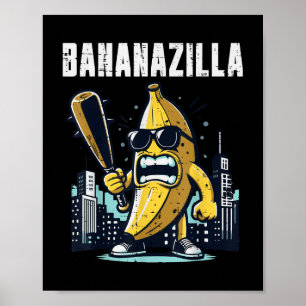 Poster Banana Monster Bananazilla Funny Fruit meme Hommes