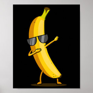 Poster Banane jaune Dabbing - Dab Funky Dancing Fruit