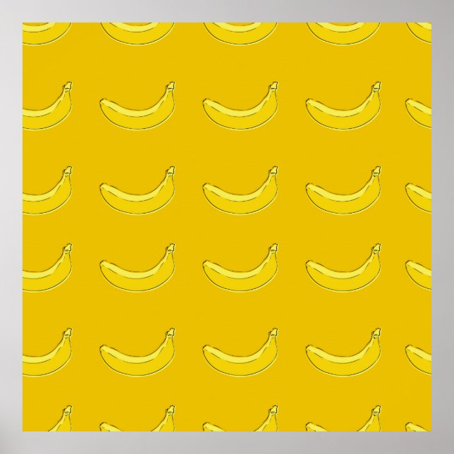 Poster bananes, motif sans soudure avec bananes, filet de (Devant)
