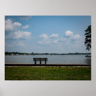 Poster Banc au bord du lac