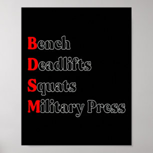 Poster Banc Deadlift Squat Presse Militaire Bâtiment du c