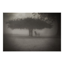 Poster Banc éffrayant avec arbre