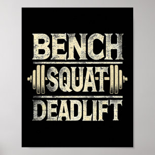 Poster Banc Squat Deadlift Barbell Bodybuilding