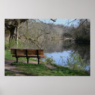 Poster Banc surplombant le ruisseau