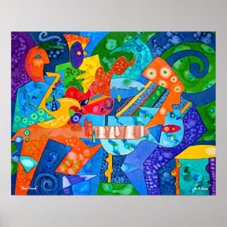 Poster "Band Groove" Peinture originale de R.A.Brown©