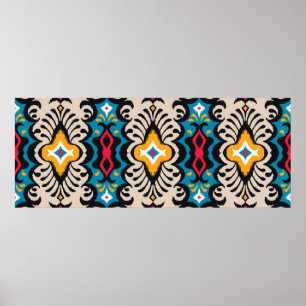 Poster Bandana Print. seamless pattern with paisley ornam