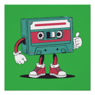 Poster Bande à cassette rétro.