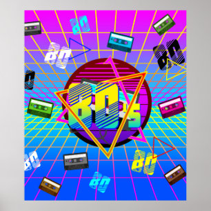 POSTER BANDE CASSETTE RÉTRO OLD SCHOOL DES ANNÉES 80