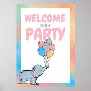 Poster Bande de ballons dessinés par Elephant Pastel pour