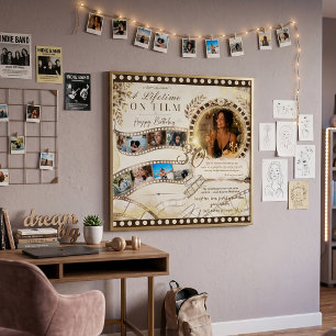 Poster Bande de film dorée neutre pour fond de photo d'an
