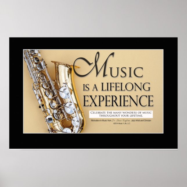 Poster Bande de Marquage Discours & Citations - Saxophone (Devant)
