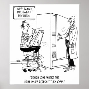 Poster Bande dessinée 4876 de réfrigérateur