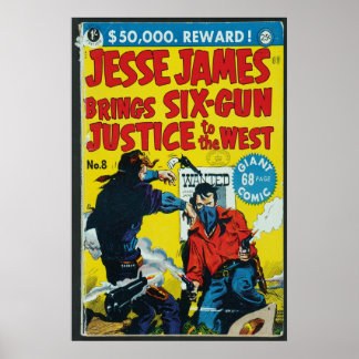 Poster Bande dessinée américaine - Jesse James