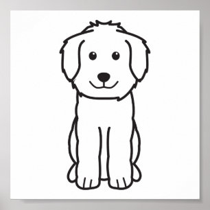 Poster Bande dessinée de chien de Goldendoodle