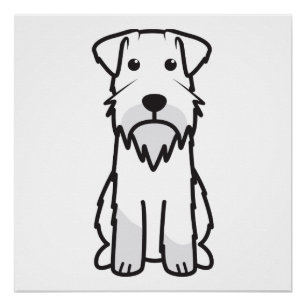 Poster Bande dessinée de chien de Schnauzer miniature