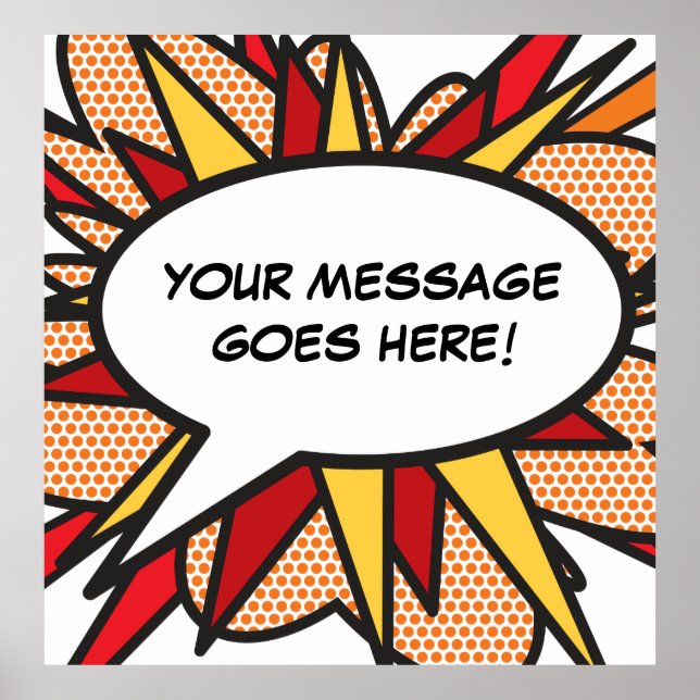 Poster Bande dessinée personnalisée Bulle de dialogue Pop (Devant)