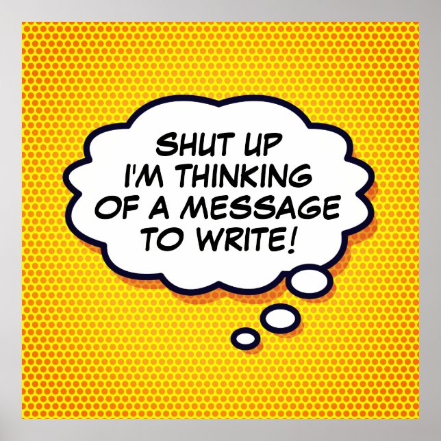 Poster Bande dessinée personnalisée Pop Art Think Bubble (Devant)