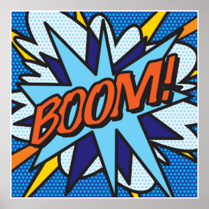Poster Bande dessinée Pop Art BOOM Superhero