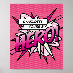 Poster Bande dessinée Pop Art personnalisée You're my HER