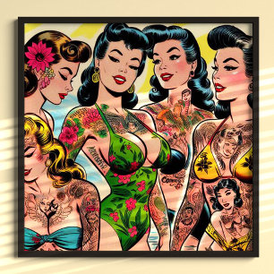 Poster Bande dessinée tatouée