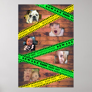 Poster Bande éffrayante de précaution de Halloween de