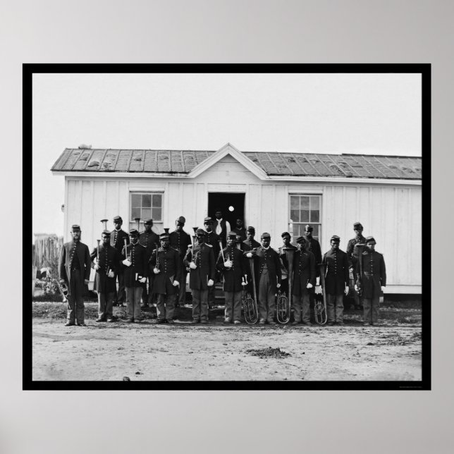 Poster Bande militaire afro-américaine 1865 (Devant)
