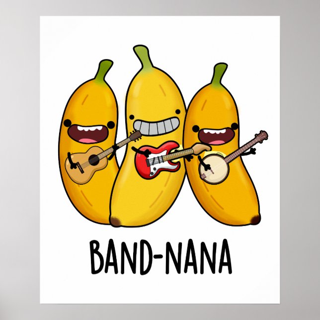 Poster Bande-nana Funny Fruit Banana Pun (Devant)