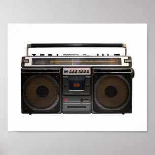 Poster bande stéréo de rétro de lecteur de cassettes