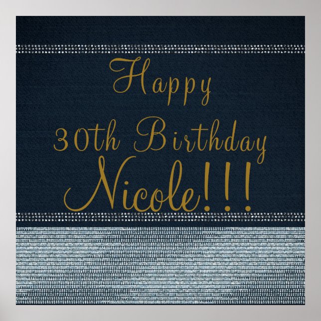 Poster Bandeau de verre de Denim & Diamonds Chic Party (Devant)