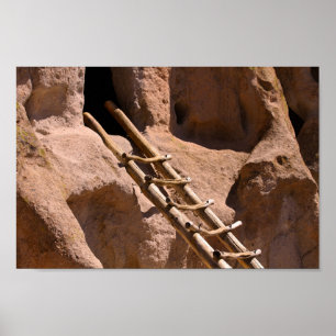 Poster Bandelier Monument National Ancienne échelle Puebl
