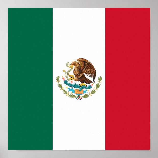 Poster Bandera de Mexico Drapeau national Mexicanos (Devant)