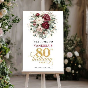 Poster Banderole de bienvenue pour 80e anniversaire aux m