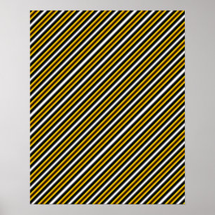 Poster Bandes arc-en-ciel blanc jaune