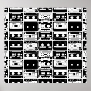 Poster Bandes audio rétro, motif à l'ancienne.
