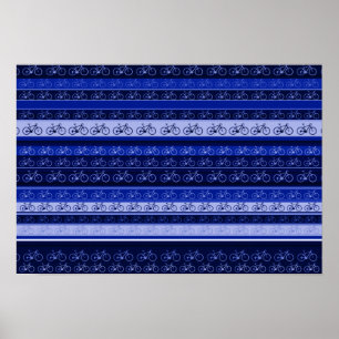 Poster bandes bleues avec vélos
