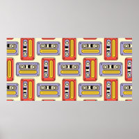 Bandes cassette motif sans couture rétro. Dés