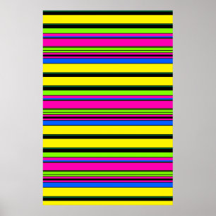 Poster Bandes colorées jaunes mignonnes