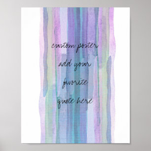 Poster Bandes d'aquarelle bleu abstrait ajouter votre dev