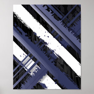 Poster Bandes de brosse Abstraites