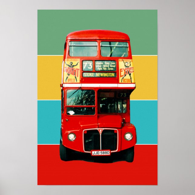 Poster Bandes de bus Retro London (Devant)