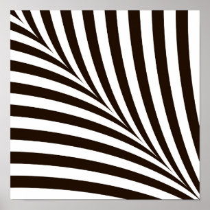 Poster Bandes géométriques Zèbre noir et blanc