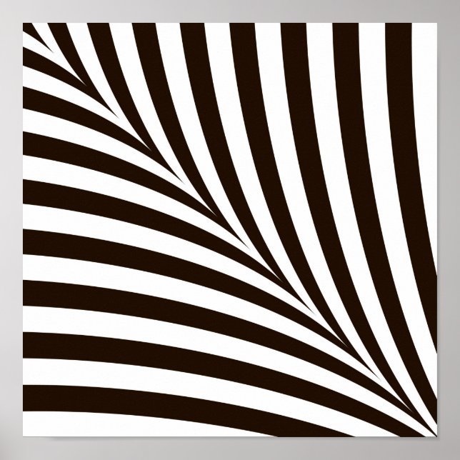 Poster Bandes géométriques Zèbre noir et blanc (Devant)