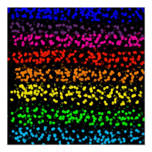 Poster Bandes horizontales avec points dans les couleurs  (Devant)