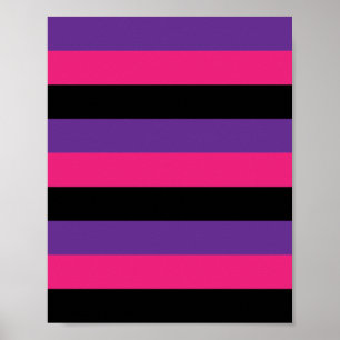 Poster Bandes rose violet noir jolie